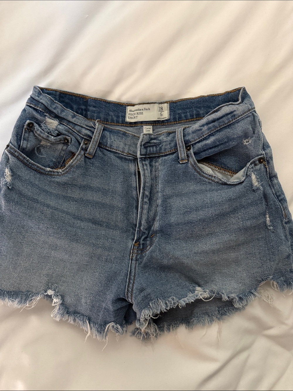 Abercrombie High-Rise Denim Curve Love Shorts